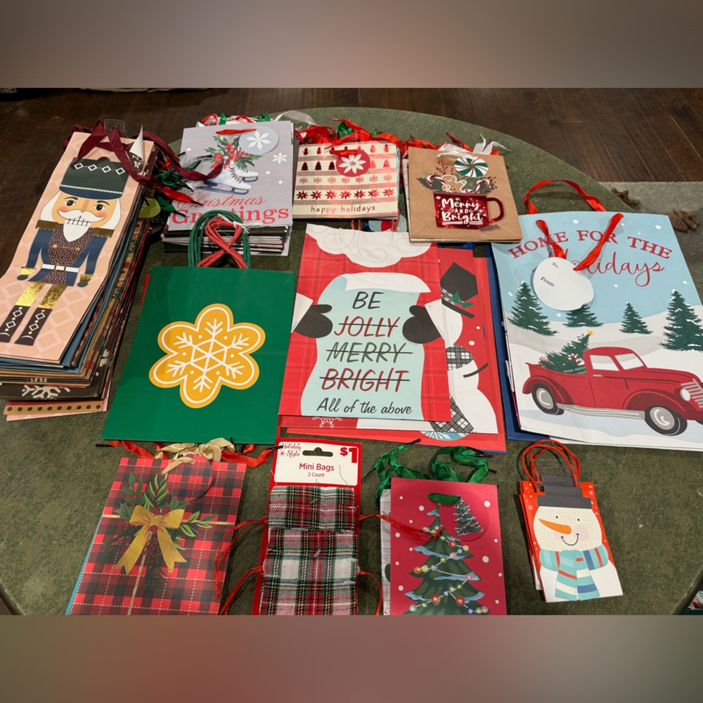 Lot Of 70+ Christmas Gift Bags